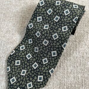 Giorgio Armani Patterned Black and Green Tie